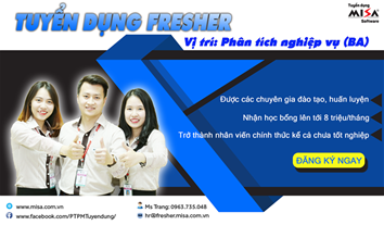 Công ty CP MISA tuyển dụng 2 vị trí bao gồm: